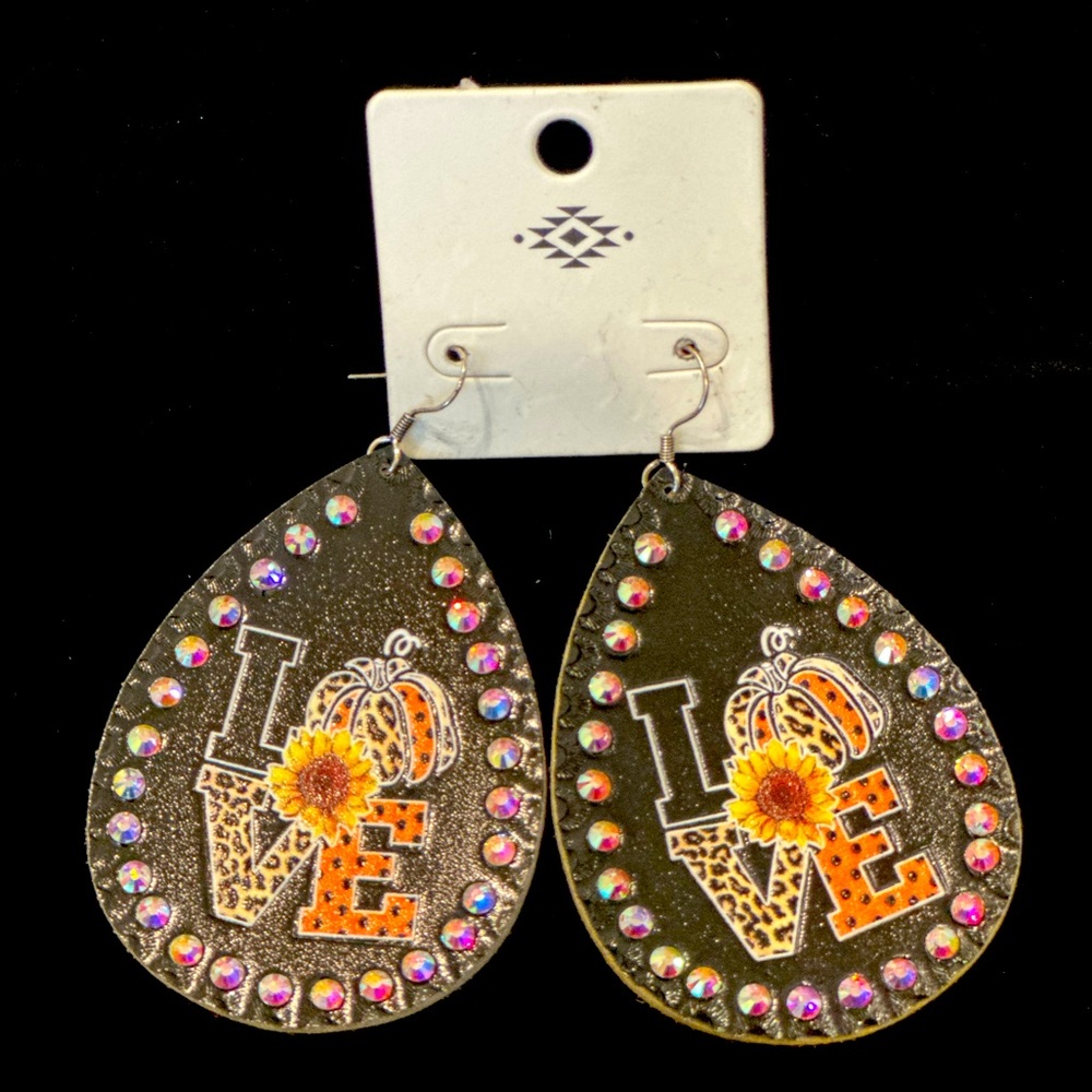 Fall “Love” Pumpkin Earrings